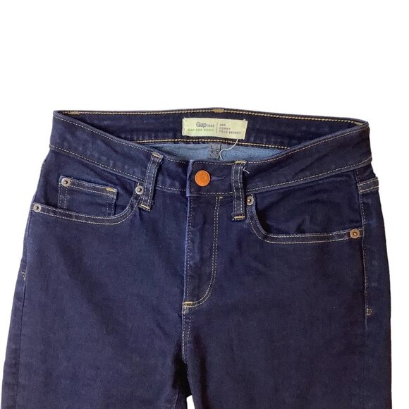 Gap Curvy True Skinny Stretch Mid Rise Blue Denim Jeans Women's Size 26R - Picture 6 of 11